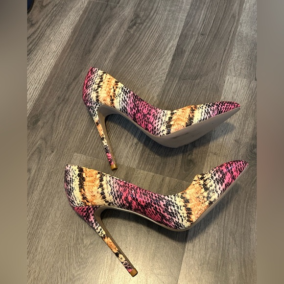 Multicolor Snakeskin Stiletto Heels - Picture 3 of 6